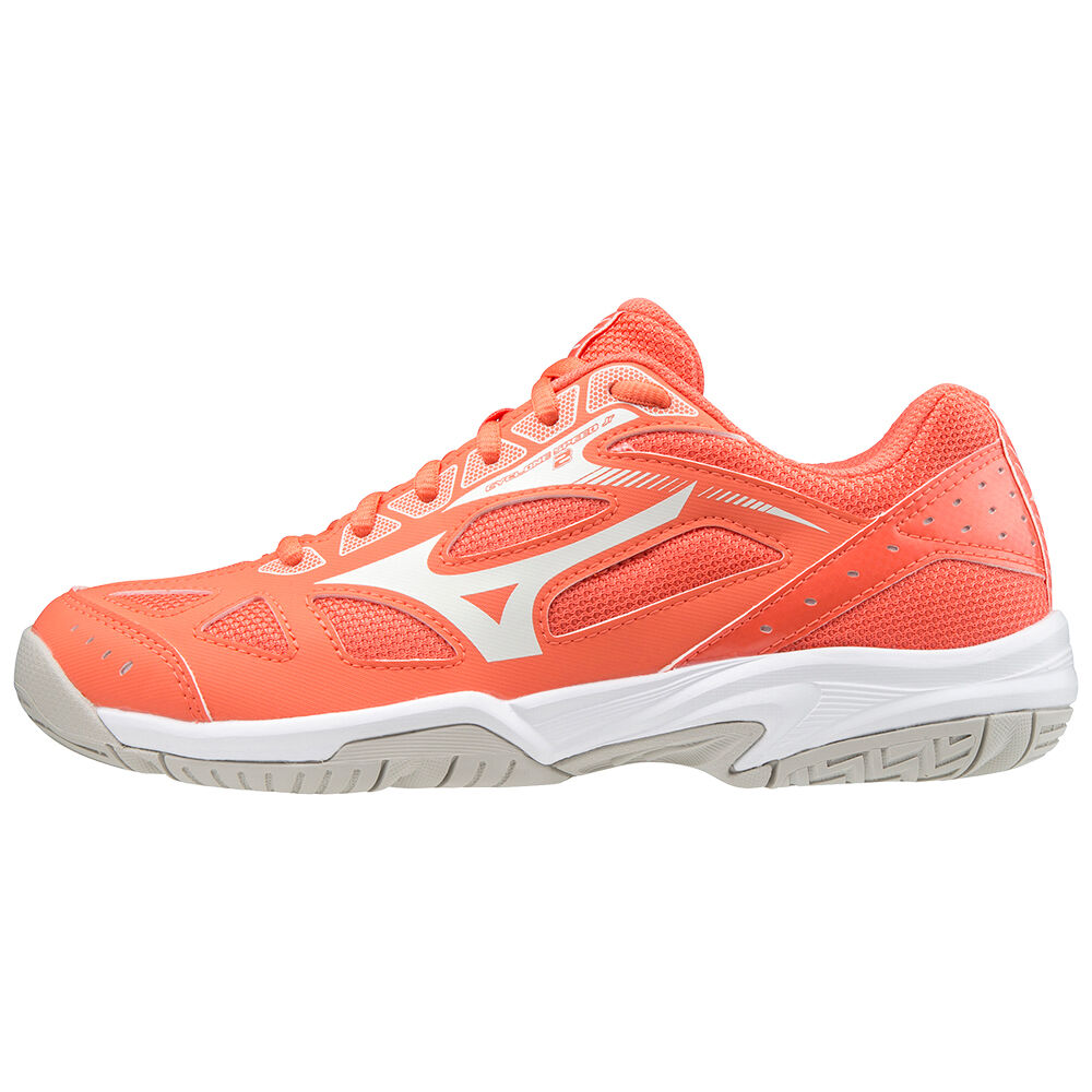 Tenis Futsal Mizuno Cyclone Speed 2 Nb - Mulher - Coral/Branco - UHZLG2453